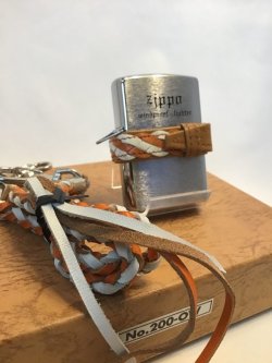 画像2: No.200SET レザーロープ付き ZIPPO ライトオレンジ z-1969