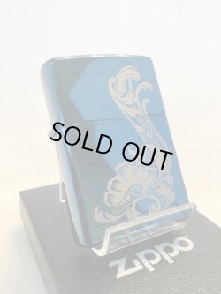 画像1: No.20446 PVDシリーズ SAPPHIRE ZIPPO サファイア ミステリーリーフ z-2715