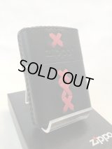 No.200 レザーシリーズZIPPO 牛革巻きブラック レッドクロス z-1730
