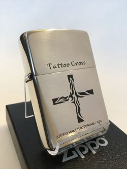 画像1: No.200 推奨品ZIPPO シルバーイブシ TATTOO CROSS タトゥークロス z-3723