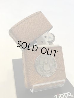 画像2: No.200 USEDレザーZIPPO 牛革 ZIPPO社創立50周年記念メタル付き z-4018