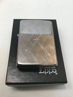 画像5: No.1152 USED ZIPPO 1955〜59年製 SILVER FILLED 銀張 DIAMOND ダイヤモンド z-4231