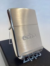 No.200 たばこ柄ZIPPO SILVER SATIN シルバーサテン ECHO エコー z-4982