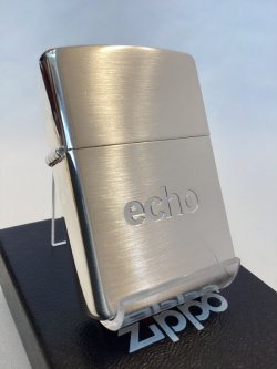画像1: No.200 たばこ柄ZIPPO SILVER SATIN シルバーサテン ECHO エコー z-4982
