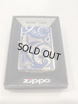 画像5: No.162 USED ARMOR ZIPPO 2016年製 BLUE EPOXY アーマーブルーエポキシ LINE STONE ラインストーン付き z-5797