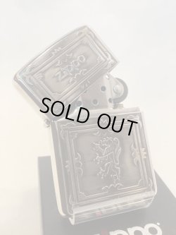 画像2: No.162 USED ARMOR ZIPPO 2011年製 ANTIQUE SILVER IBUSHI アーマーアンティークシルバーイブシ 紛章風ライオン z-5799