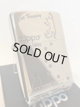 No.200 ペット&アニマルZIPPO SILVER MIRROR シルバーミラー CAT&FOOTPRINTS ネコと足跡 z-5865