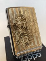 No.200 推奨品ZIPPO ARABESQUE アラベスク GOLD METAL PLATE ゴールドメタルプレート貼り z-5863