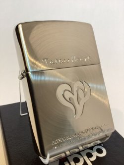 画像1: No.200 ヴィンテージZIPPO 2005年製  SILVER SPIN シルバースピン TATTOO HEART タトゥーハート z-5898