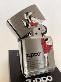 画像2: No.200 BRUSHED CHROME ZIPPO ブラッシュクローム WINDY RED ウィンディ レッド z-5924