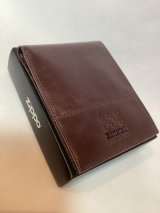 ZIPPO GOODS ZIPPOレザーウォレット 二つ折り財布 ブラウン z-5980