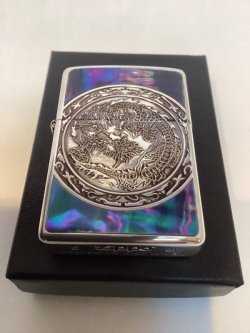 画像5: No.200 推奨品ZIPPO  SILVER & SILVER IBUSHI シルバー&シルバーイブシ 天然シェル ドラゴン z-5992