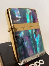 No.200G 推奨品ZIPPO GOLD MIRROR ゴールドミラー 天然シェル z-6028