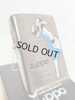 画像1: No.200 BRUSHED CHROME ZIPPO ブラッシュクローム WINDY BLUE ウィンディ ブルー z-6040