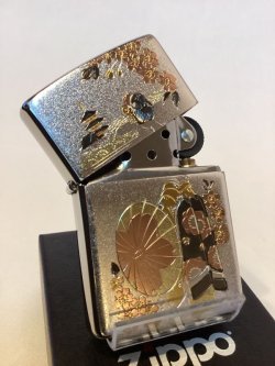 画像2: No.200 推奨品ZIPPO BRUSHED CHROME ブラッシュクローム 電鋳板プレート 舞妓 z-6057