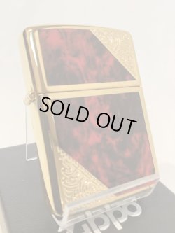 画像1: No.162 ARMOR ZIPPO GOLD&MARBLE RED アーマー ゴールド&マーブルレッド z-6088