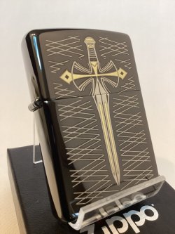 画像1: No.200 推奨品ZIPPO BLACK MIRROR ブラックミラー SWORD ソード(剣) z-6119