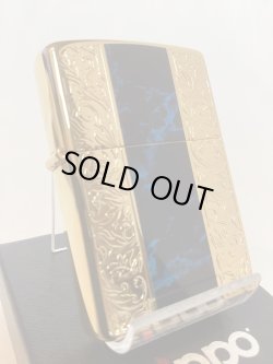 画像1: No.200G 推奨品ZIPPO GOLD&MARBLE BLUE ゴールド&マーブルブルー z-6135