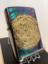 No.200 推奨品ZIPPO BLACK&GOLD ブラック&ゴールド 天然シェル DRAGON ドラゴン z-6138