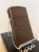 No.1610 レザーシリーズZIPPO PIGSKIN ピッグスキン SLIM BROWN スリム ブラウン z-6159