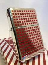 No.230 ヴィンテージZIPPO 2003年製 FLAT TOP フラットトップ 5面チェッカー RED レッド z-6189