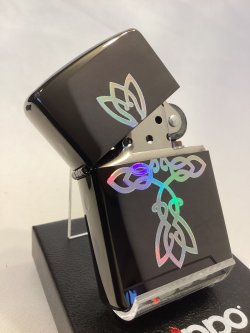 画像2: No.200 ヴィンテージZIPPO 2003年製 N8 BLACK TITANIUM ブラックチタン ホログラム クロス z-6192