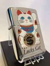 No.250 ヴィンテージZIPPO 1993年製 HIGHPOLISHCHROME ハイポリッシュクローム LUCKY CAT 招き猫 z-6200