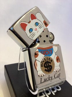 画像2: No.250 ヴィンテージZIPPO 1993年製 HIGHPOLISHCHROME ハイポリッシュクローム LUCKY CAT 招き猫 z-6200