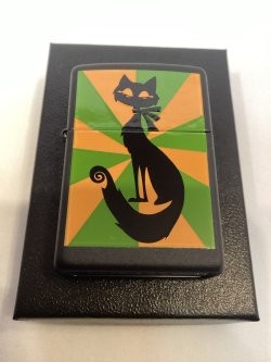 画像5: No.218 ペット&アニマルZIPPO BLACK MATTE ブラックマット STANDING CAT スタンディング キャット z-6217