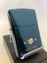 No.200 コレクションアイテムシリーズZIPPO BLUE TITANIUM ブルーチタン SPIRAL HEART スパイアルハート シリアルナンバー z-6261