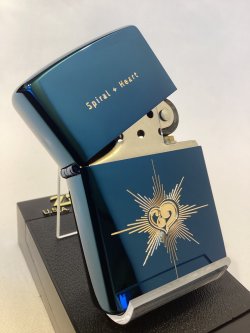 画像2: No.200 コレクションアイテムシリーズZIPPO BLUE TITANIUM ブルーチタン SPIRAL HEART スパイアルハート シリアルナンバー z-6262