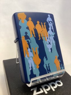 画像1: No.200 ファッションブランドシリーズZIPPO R.NEWBOLD アールニューボルト CAMOUFLAGE カモフラージュ MARINE BLUE マリンブルー z-6268