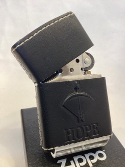 画像2: No.200 たばこ柄ZIPPO SHORT HOPE ショートホープ BLACK LEATHER ブラックレザー z-6270