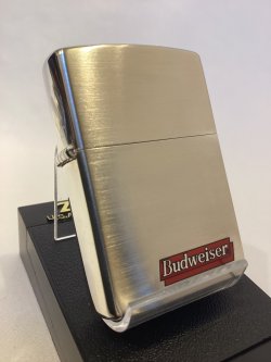 画像1: No.200 バドワイザーシリーズZIPPO SILVER SATIN シルバーサテン BUDWEISER バドワイザーロゴ z-6281