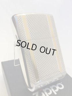 画像1: No.200 ヴィンテージZIPPO 2003年製 ARGYLE CHECK アーガイル・チェック GOLD LINE ゴールドライン z-6280