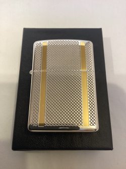 画像5: No.200 ヴィンテージZIPPO 2003年製 ARGYLE CHECK アーガイル・チェック GOLD LINE ゴールドライン z-6280