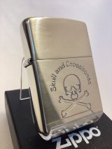 No.200 ヴィンテージZIPPO 2005年製 SILVER MIRROR シルバーミラー SKULL AND CROSSBONES スカイ&クロスボーン z-6290