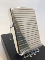 No.200 ヴィンテージZIPPO 2002年製 SILVER MIRROR シルバーミラー VERTICAL STRIPES バーチカル ストライプ z-6300