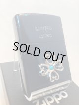 No.200 ヴィンテージZIPPO 2001年製 BLUE MIRROR ブルーミラー ターコイズワンポイントシルバーメタル 限定シリアルナンバー入り z-6308