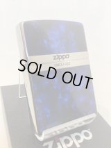 No.200 推奨品ZIPPO BRUSHED CHROME ブラッシュクローム マーブル調 BLUE COLOR ブルーカラー z-6330