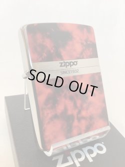 画像1: No.200 推奨品ZIPPO BRUSHED CHROME ブラッシュクローム マーブル調 RED COLOR レッドカラー z-6328