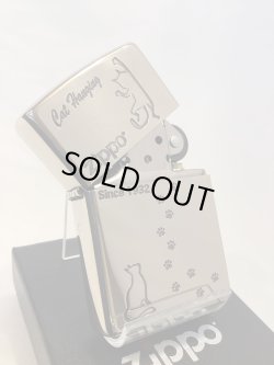 画像2: No.200 ペット&アニマルZIPPO SILVER MIRROR シルバーミラー CAT&POOTPRINTS ネコと足跡🐾 z-6391