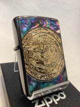 No.200 推奨品ZIPPO BLACK&GOLD ブラック&ゴールド 天然シェル DRAGON ドラゴン z-6389