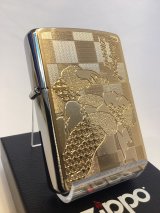 No.200 ウィンディZIPPO BRUSHED CHROME ブラッシュクローム GOLD METAL PLATE ゴールドメタルプレート WINDY ウィンディ z-6413