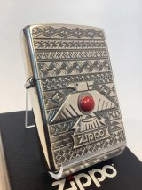 No.200 推奨品ZIPPO SILVER OXIDIZED PLATE シルバーオキシダイズド プレート THUNDERBIRD RED サンダーバード レッド z-6414