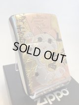 No.200 推奨品ZIPPO BRUSHED CHROME ブラッシュクローム 電鋳板プレート 招き猫 z-6547