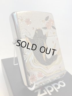 画像1: No.200 推奨品ZIPPO BRUSHED CHROME ブラッシュクローム CARP 鯉 電鋳板プレート z-6552