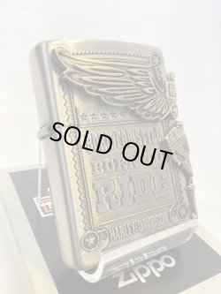 画像1: No.200 HARLAY DIVIDSON ZIPPO ハーレー・ダビッドソン ANTIQUE BRASS アンティークブラス SIDE METAL サイドメタル z-6569