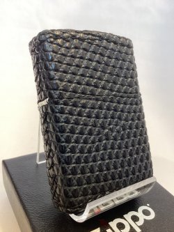 画像1: No.200 レザーシリーズZIPPO リザード(トカゲ革)手縫い革巻き z-6594