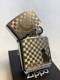 画像2: No.200 ペット&アニマルZIPPO BRUSHED CHROME ブラッシュクローム SILVER PLATE シルバープレート ネコと月 z-6595